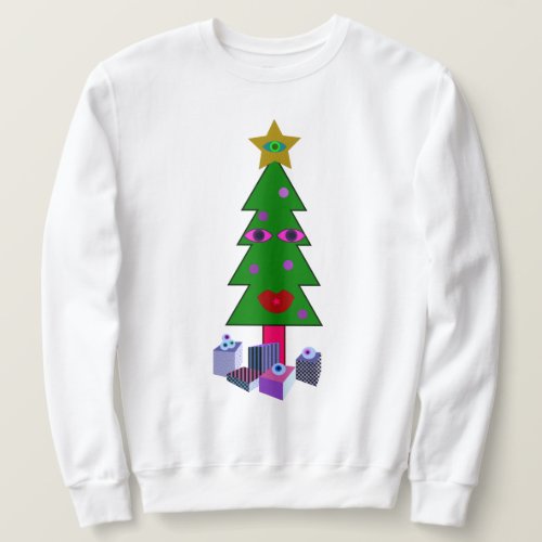 Curious Christmas Tree Ugly Sweater