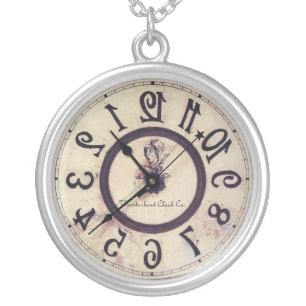 Curious Clock 1 Silver Plated Necklace