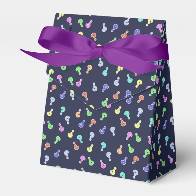 Curious? Colorful Question Marks Gift Favor Box (Front Side)