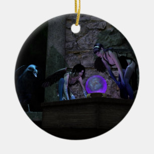 Curious Crow Faeries Ceramic Ornament