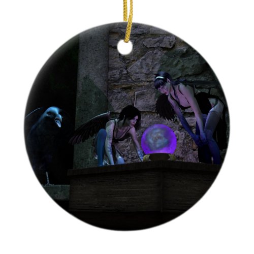 Curious Crow Faeries Ceramic Ornament