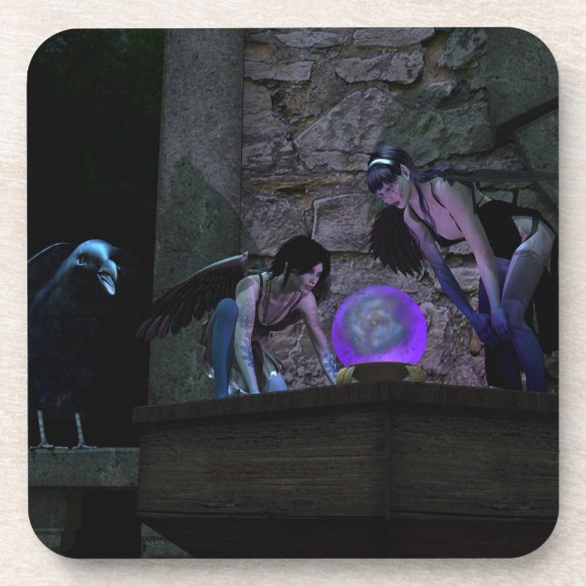 Curious Crow Faeries Drink Coaster (Front)