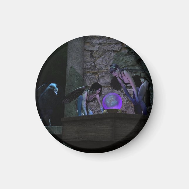 Curious Crow Faeries Magnet (Front)