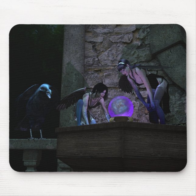 Curious Crow Faeries Mouse Pad (Front)