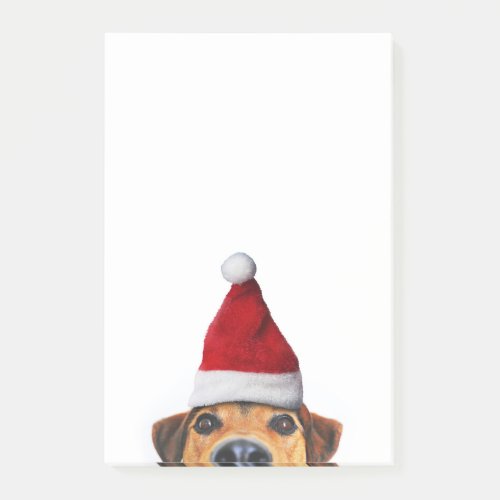 Curious Cute Funny Dog with Santa Hat Post_it Notes