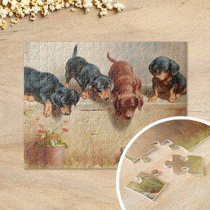 Curious Dachshund Puppies Carl Reichert Jigsaw Puzzle