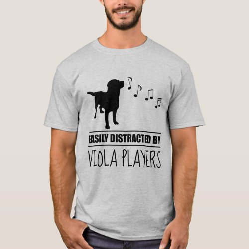 Curious Dog Easily Distracted by Viola Players T_Shirt