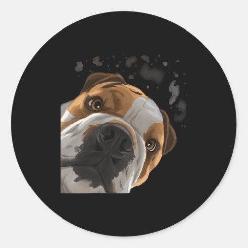 Curious Dog English Bulldog  Classic Round Sticker