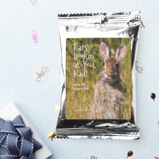 Curious Eastern Cottontail Rabbit Happy Earster  Coffee Drink Mix