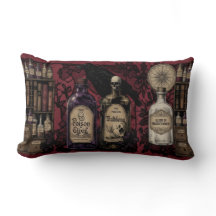 Curious Elixirs and Raven Long Throw pillow
