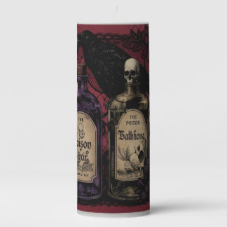Curious Elixirs and Raven Pillar Candle