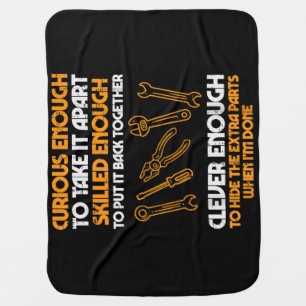 Curious Enough To Take It Apart Car Auto Garage Me Baby Blanket