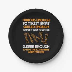 Curious Enough To Take It Apart Car Auto Garage Me Paper Plates