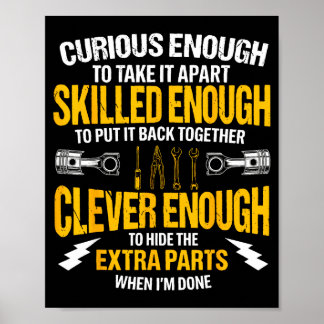 Curious Enough To Take It Apart Car Auto Garage Me Poster