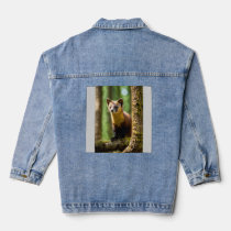 Curious Eyes – Animated Pine Marten Close-Up Denim Jacket