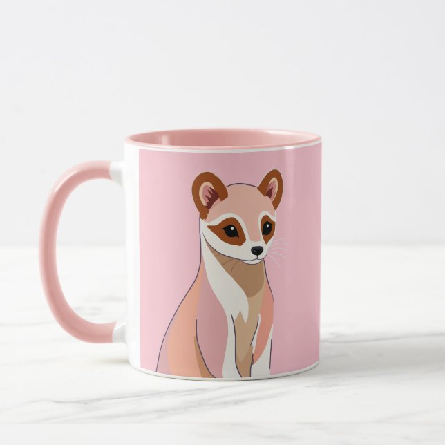 Curious Ferret Pastel Colors Mug (Left)