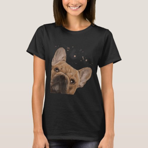 Curious Frenchie Dog French Bulldog  T_Shirt