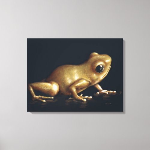 Curious Frog Painting Canvas Print