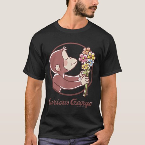 Curious George Flower Bouquet Poster  T_Shirt