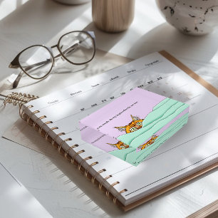 Curious Ginger Peekaboo Cat Funny Lavender Green Paperweight