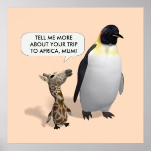 Curious Giraffe Baby Poster