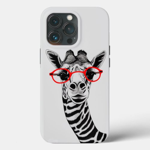 Curious Giraffe Digital Art Download IPhone Case