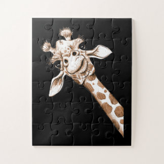 Curious Giraffe Funny Zoo Animal Costume Gift Jigsaw Puzzle