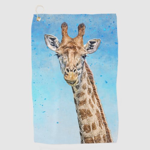 Curious Giraffe Golf Towel