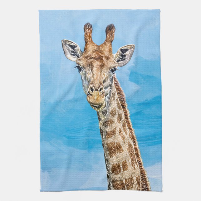 Curious Giraffe Kitchen Towel (Vertical)