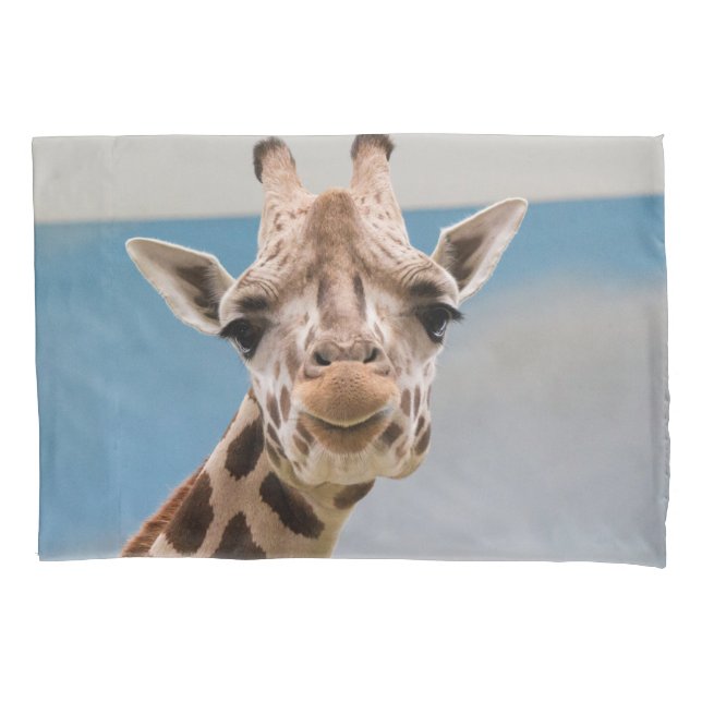 Curious Giraffe Portrait Pillow Case (Front)