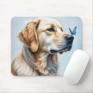 Curious Golden Retriever Mouse Pad
