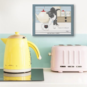 Curious Gray White Cat Funny Tea Mug Kitchen Wooden Box Sign