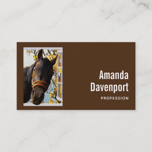 Curious Horse Looking Through a Window Business Card