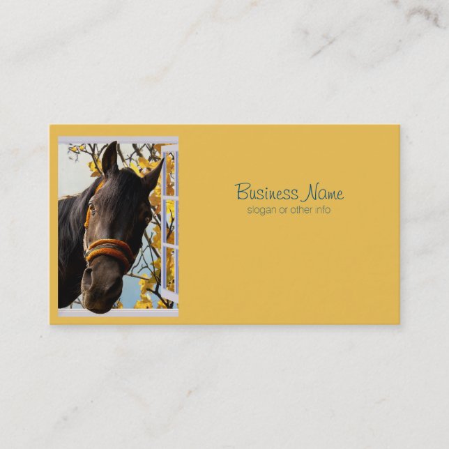Curious Horse Looking Through The Kitchen Window Business Card (Front)
