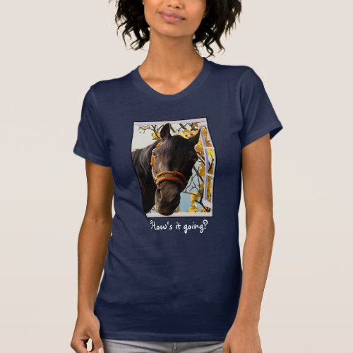 Curious Horse Looking Through The Kitchen Window T_Shirt