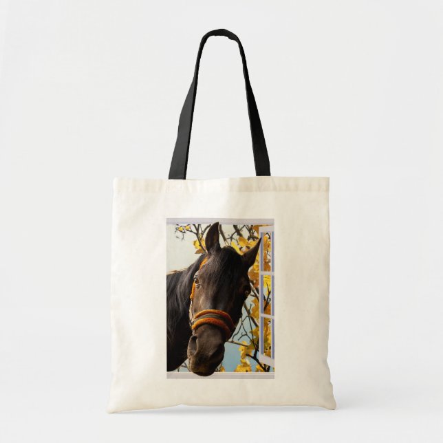 Curious Horse Looking Through The Kitchen Window Tote Bag (Front)