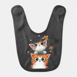 Curious Kittens & Busy Bees Baby Bib
