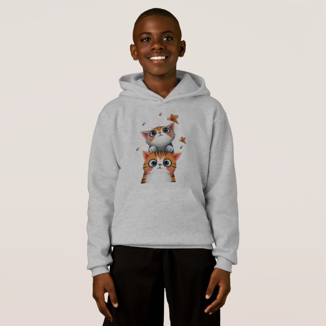 Curious Kittens & Busy Bees Hoodie (Front Full)