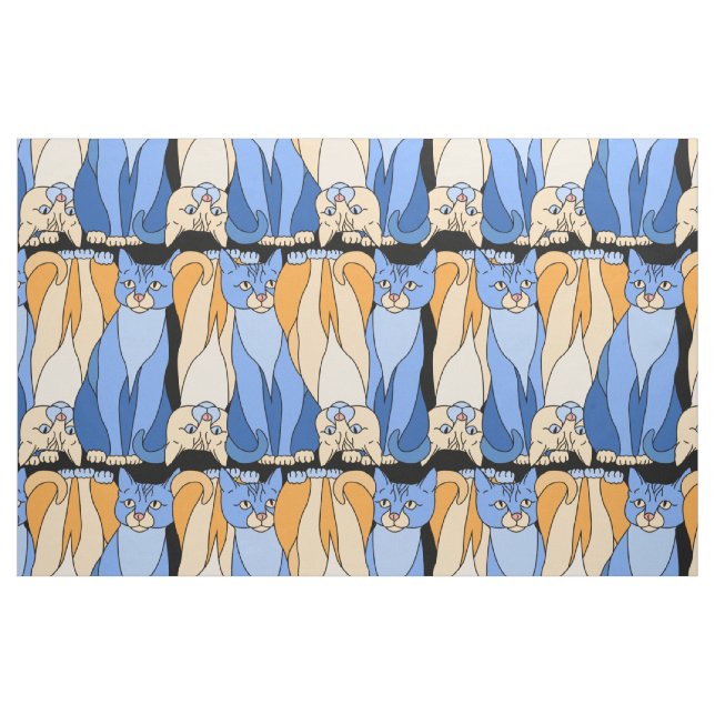 Curious Kitties Fabric (Lori Corbett) (Fat Quarter)