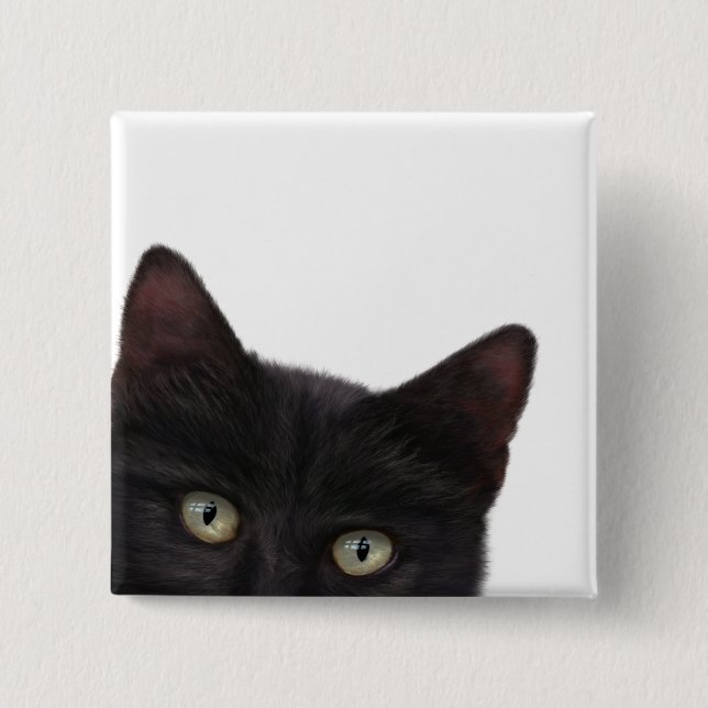 Curious Kitty Digital Painting Button (Front)