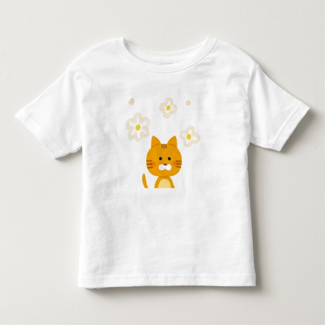 Curious kitty  toddler t-shirt (Front)