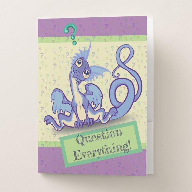Curious lil Dragon~ Question Everything! Pocket Folder (Front)