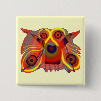 Curious lion dog pinback button