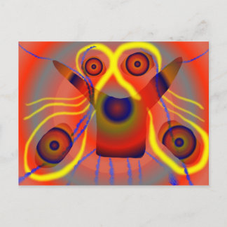 Curious lion dog postcard