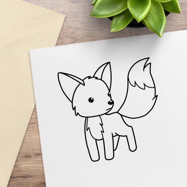 Curious Little Fox Color Me Rubber Stamp (Creator Uploaded)