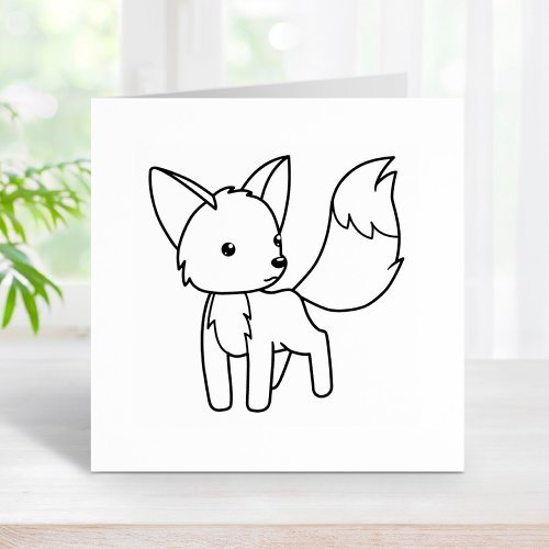 Curious Little Fox Color Me Rubber Stamp