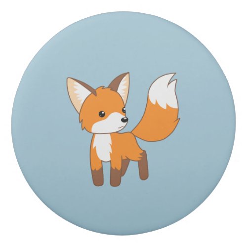 Curious Little Fox on Blue Eraser