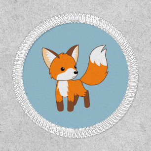 Curious Little Fox on Blue Patch