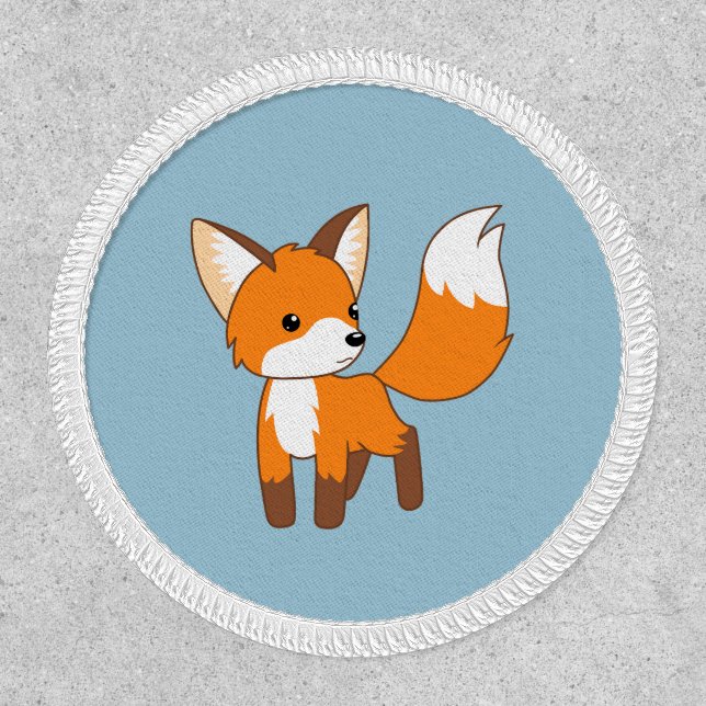 Curious Little Fox on Blue Patch (Front)