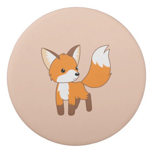 Curious Little Fox on Peach Eraser